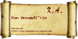 Kan Annamária névjegykártya